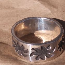 Sunburst Sterling Silver 925 Band 