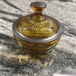 Vintage Amber Candy Dish. 