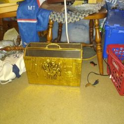 Vintage Brass Magazine Rack 