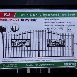 .	Driveway Gate 14’ 16’ 20’ – Heavy Duty Metal, Delivery Options
