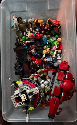 Bin of lego toys