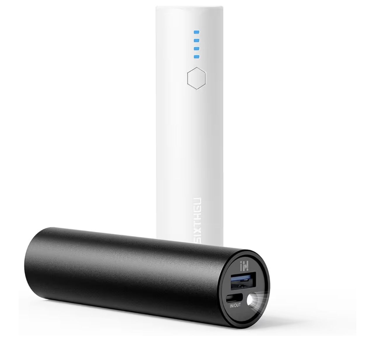 Portable Charger, 5000mAh Mini Power Bank, S03 2-Pack Pocket Size Fast Charging USB-C (in&Out) Compatible with iPhone Series, Android Phone and More,P