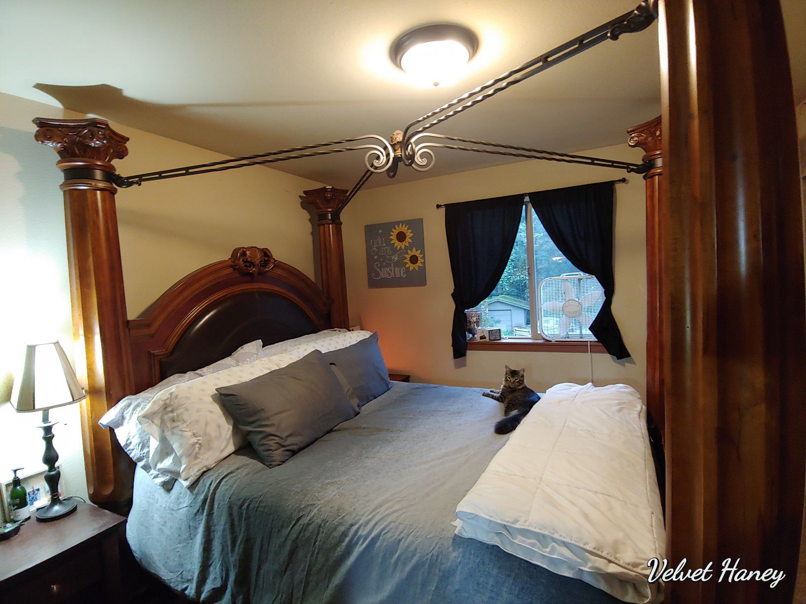 Queen headboard and bed frame