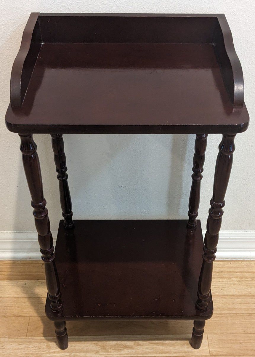 Two Tier Dark Brown Side Table