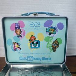 Disney D23 Club Walt Disney World Collectors Lunch Box Tin with Pins 