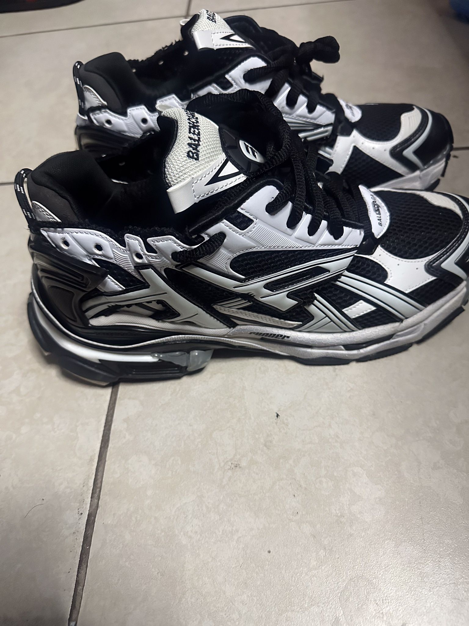 Black and White Balenciaga Runners