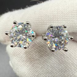 1 Ct Dimond Earrings Moissanite 