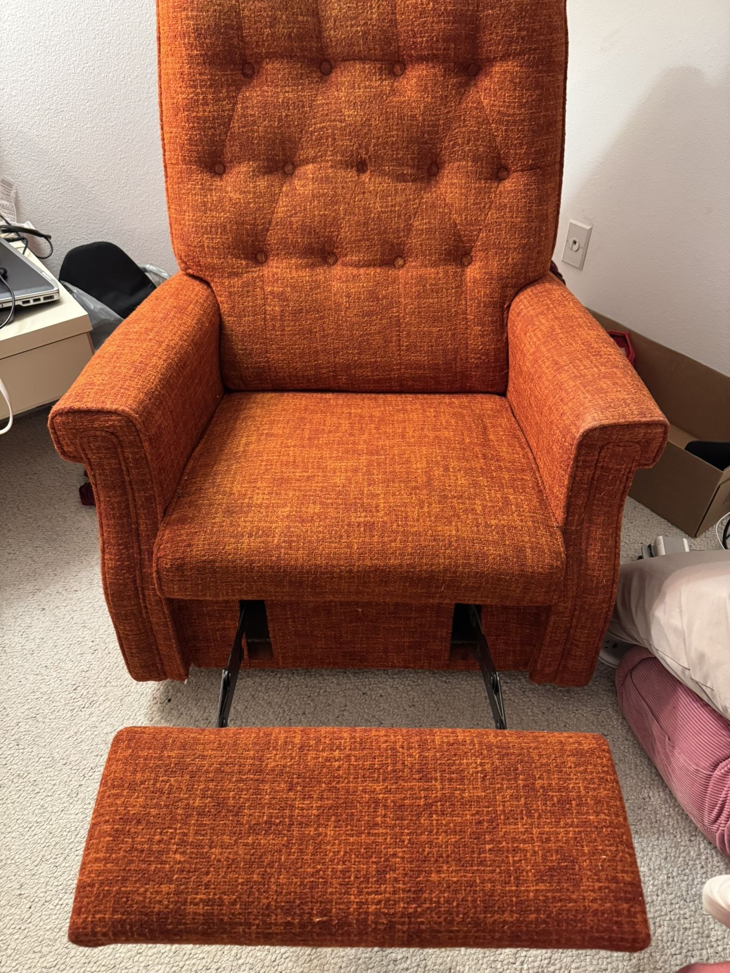 Orange Vintage Recliner Rocker