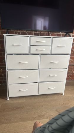 Move out sale- White 9-Drawer Fabric Dresser / Storage Organizer