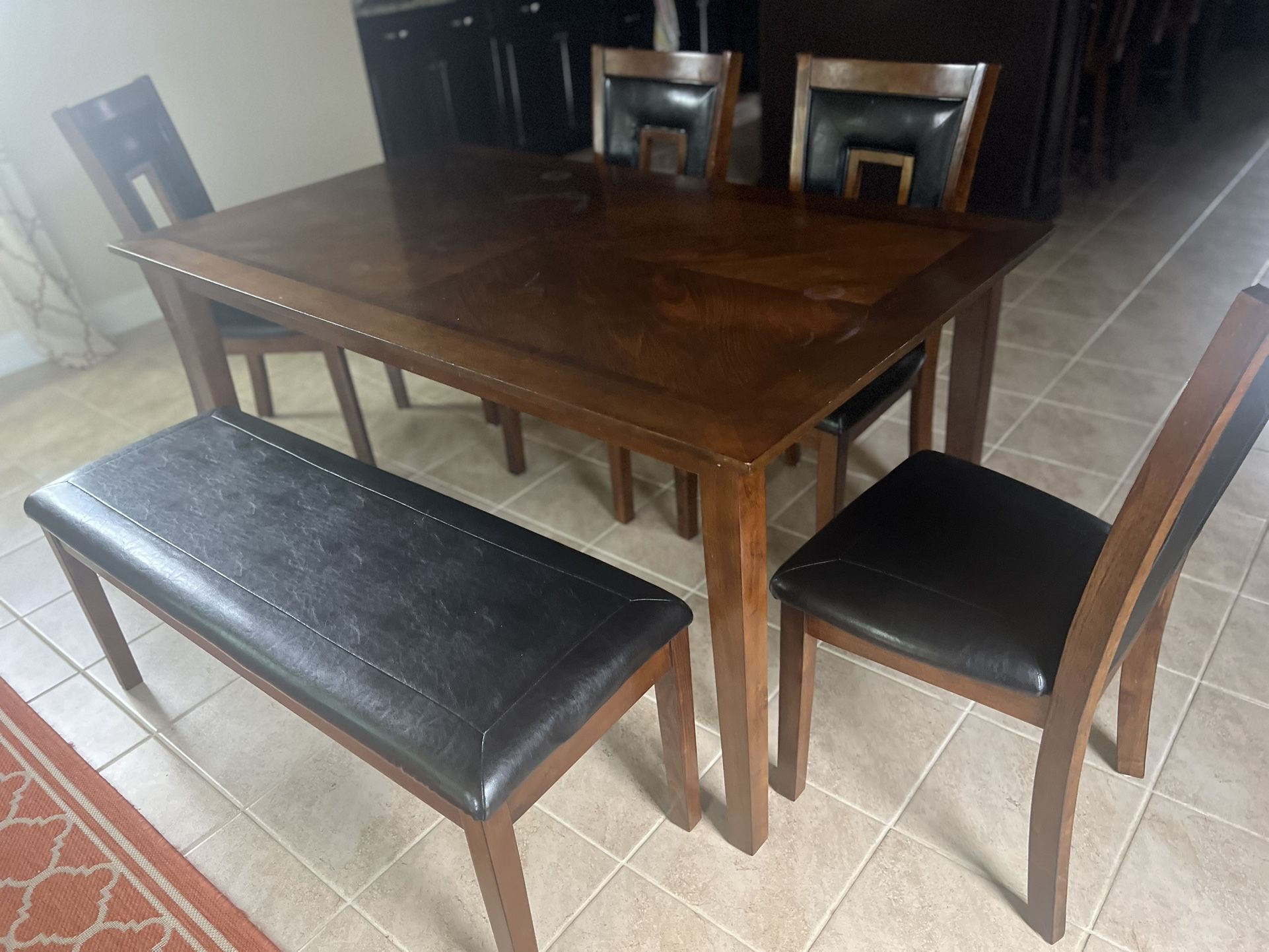 Dining Table Set With 4 Chairs And Bench