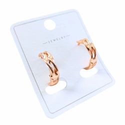 🟣✨Rose Gold Plated Twisted Hoop Earrings – Classic & Elegant