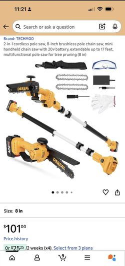 2-in-1 cordless pole saw,