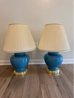 Pair of Blue Table Lamps