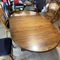 Sturdy old table with glass