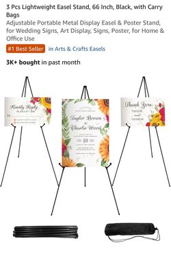Lightweight Easel 66 inch metal Stands 3 pcs