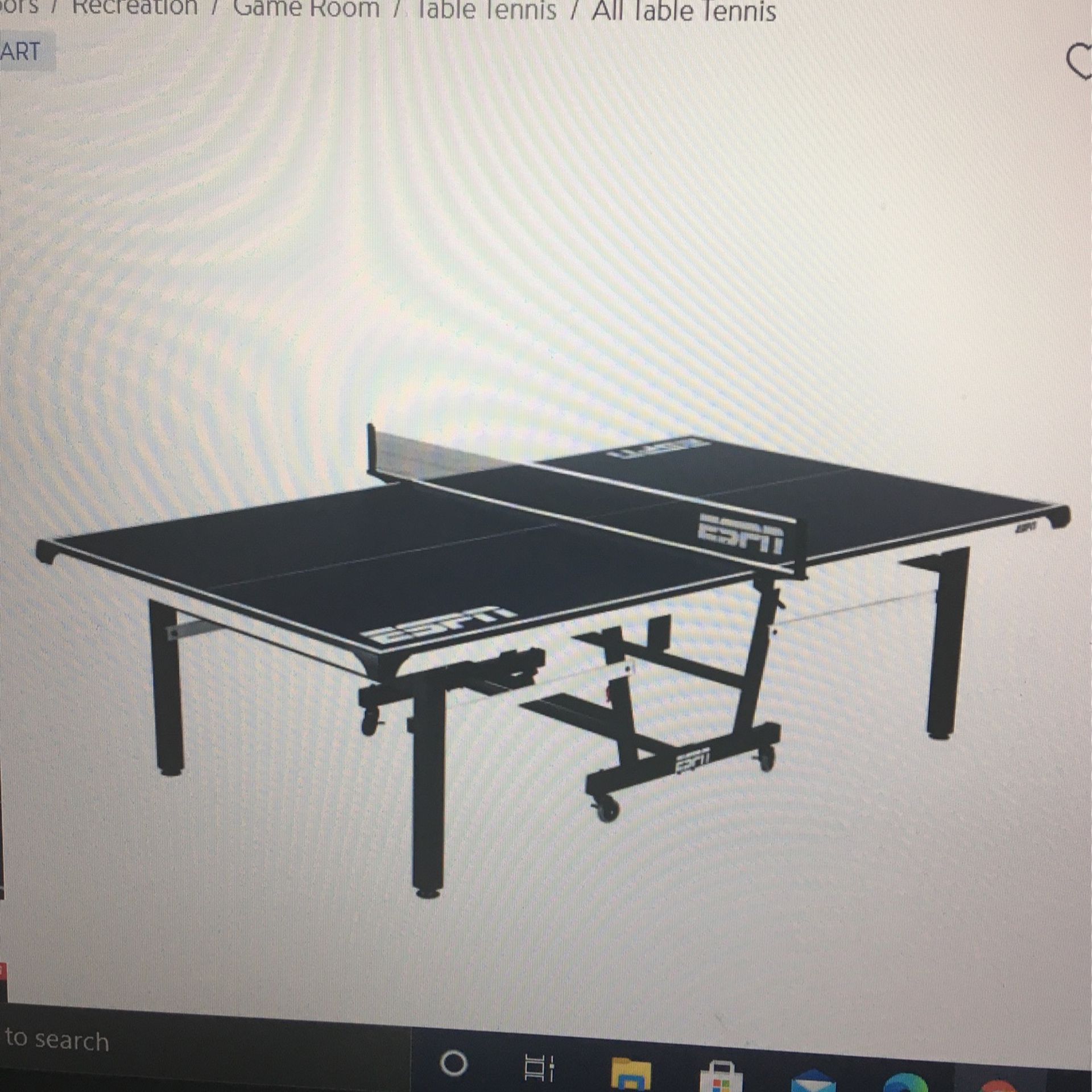 ESPN Official Size 18mm 2 piece Table Tennis Table With Table Cover