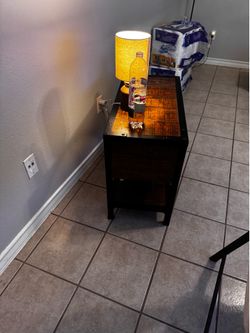 End table with drawer bottom storage