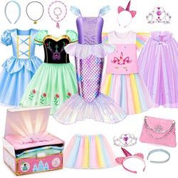 Meland Princess Dress Up Trunk for Girls 3-8, Toys Gift Set for Holidays