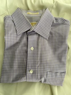 Michael Kors Purple Gingham Dress Shirt
