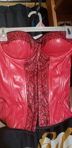 Womens red strapless Corset