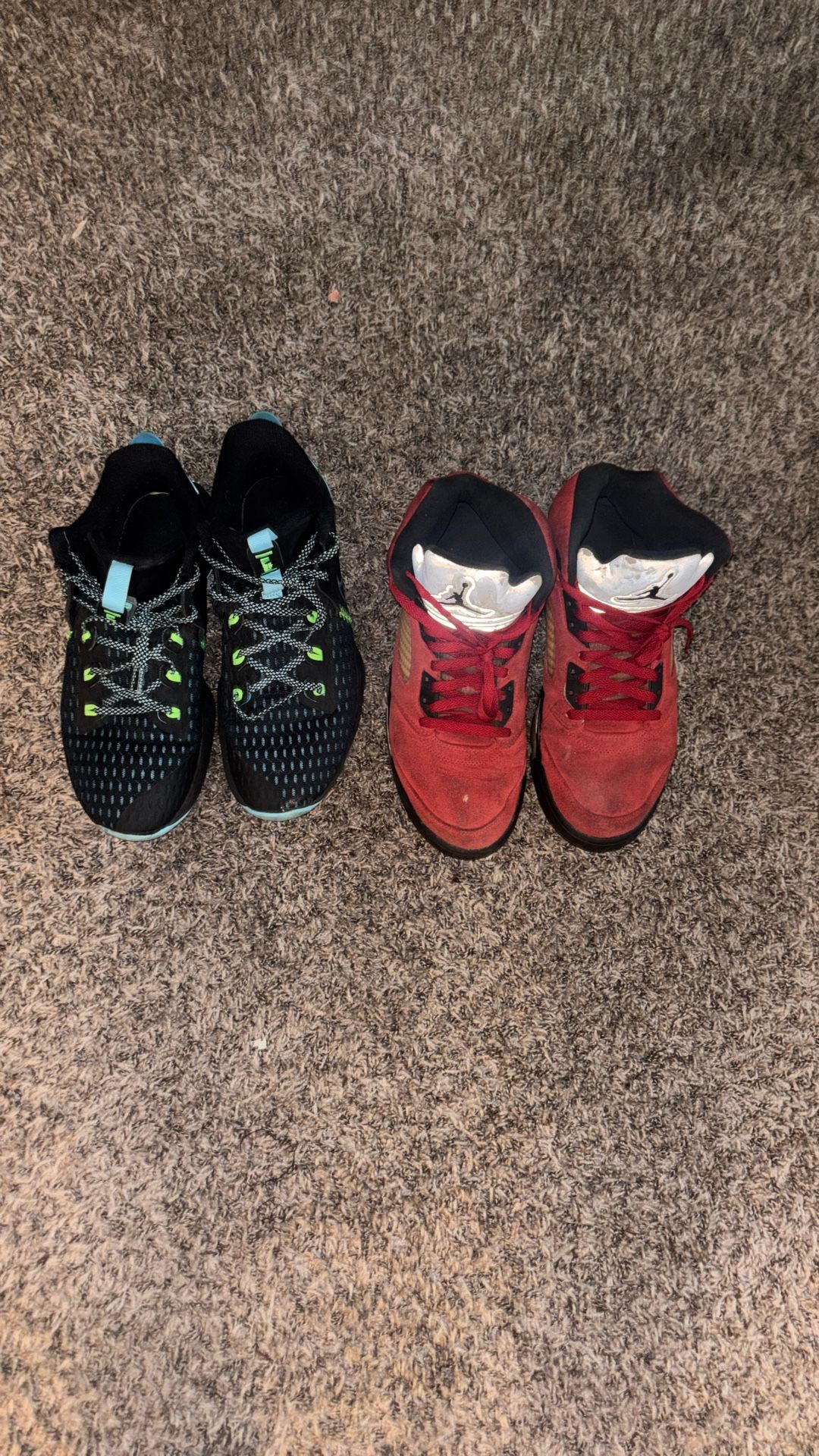 LeBrons and Red Bull Jordan 5s