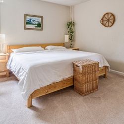 Non-toxic King Bed w/ Organic Mattress & Accessories