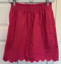 Like New JCrew Women’s size 00 Hot Pink Linen Skirt with Scalloped Bottom $10