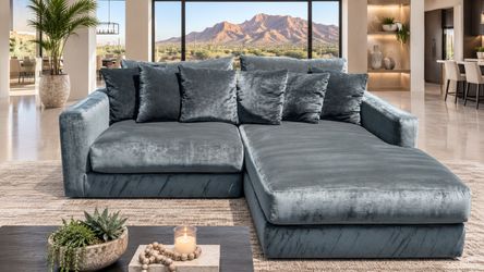 Velvet Sectional Couch + DELIVERY