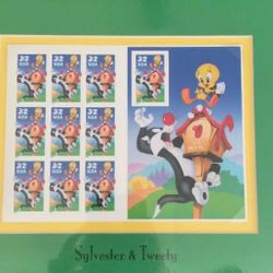 Collectors Sylvester Tweety Bird US Stamps 10 Sheet Matted Sealed New