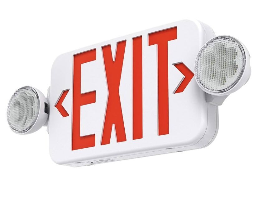 Saselux Double Sided Red Light Emergency Exit Light Combo