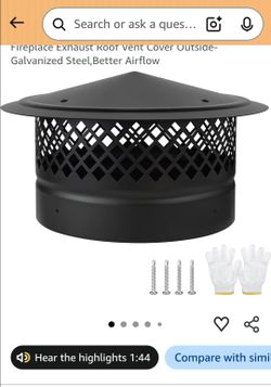 Fireplace exhaust roof vent