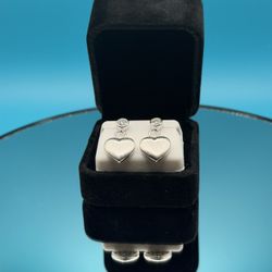 #- 89 Stunning Moissanite Heart Dangle Earrings