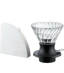 Brand new Hario V60 SWITCH Glass Dripper; Pour over coffee Hand Drip Coffee Gear