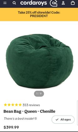 Convertible Bean Bag Chair – Turns Into a Queen Bed