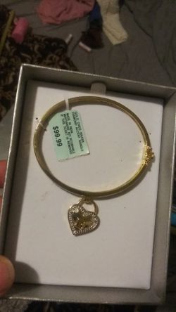 GOLD OVER BRONZE {diamond accent bangle} BRAND NEW $99.99 selling for 30 DOLLARS❗❗❗