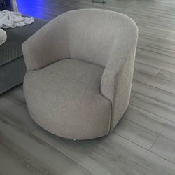 Brand New Boucle Swivel Arm Chair 