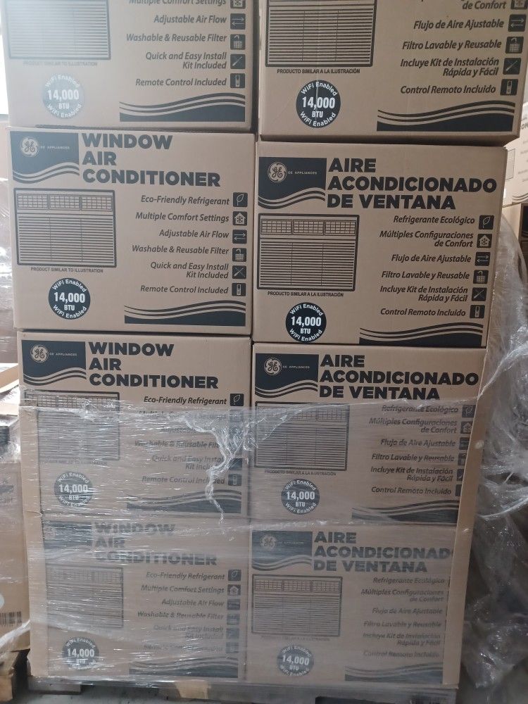 14000btu Windows Ac By GE WiFi Smart. Complete Set New In Box With Warranty