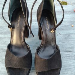 Troy Burch Black Suede Platform Heels Size 8