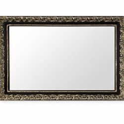 Large Ornate Gold & Black Wall Mirror – 58” x 47”