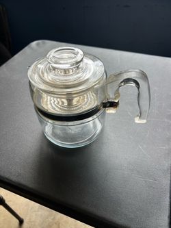Vintage 1960s Pyrex Flameware 4 Cup Glass Percolator Coffee Pot Maker