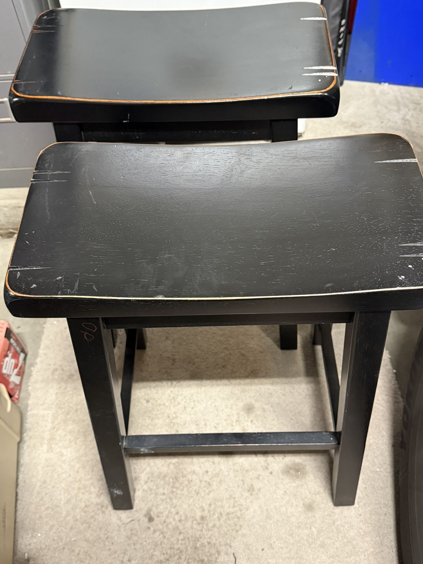 Coaster Backless Wood Saddle Counter Height Stools (2)