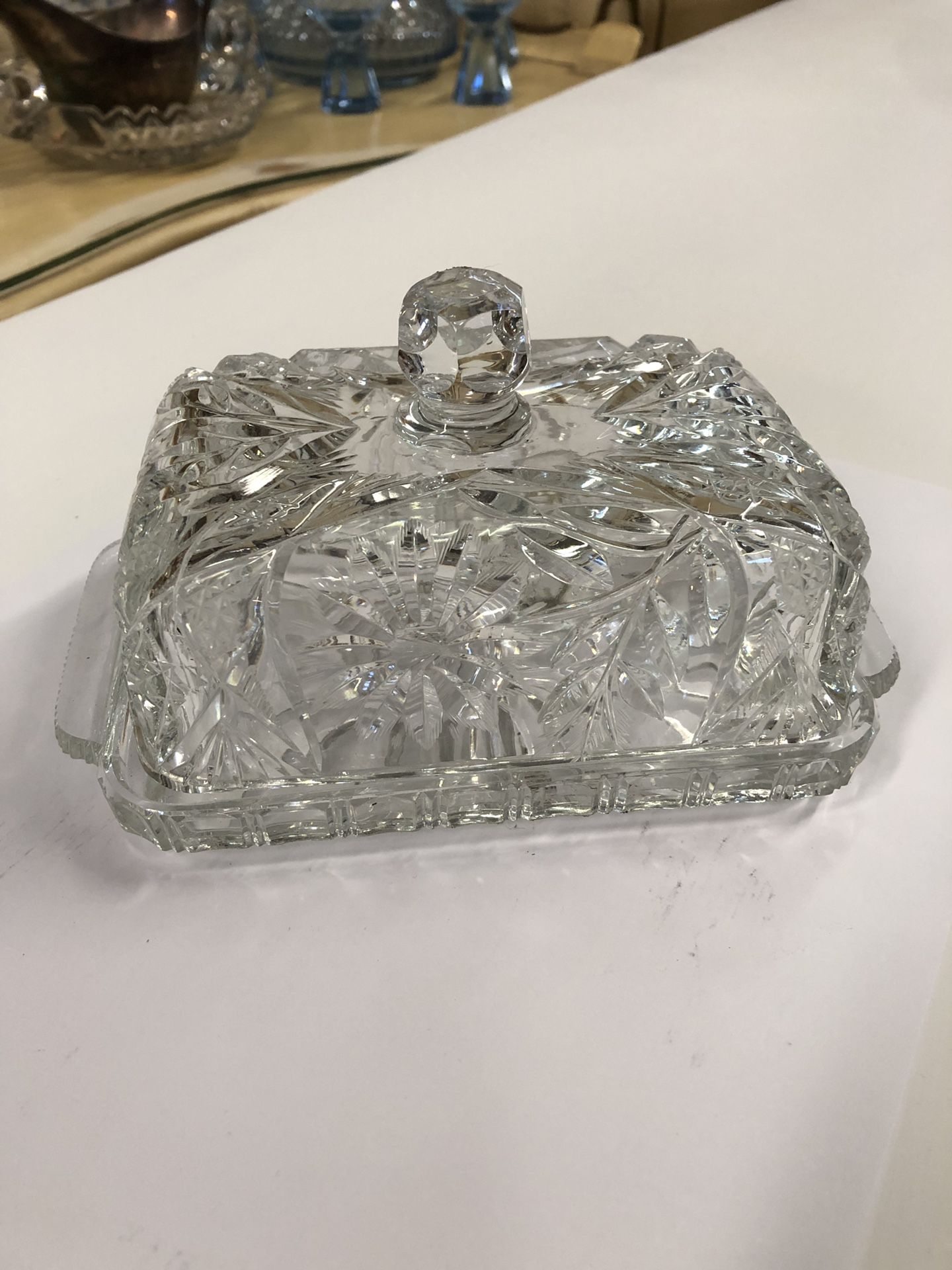 Butter dish vintage crystal covered butter dish… Holiday Christmas entertaining