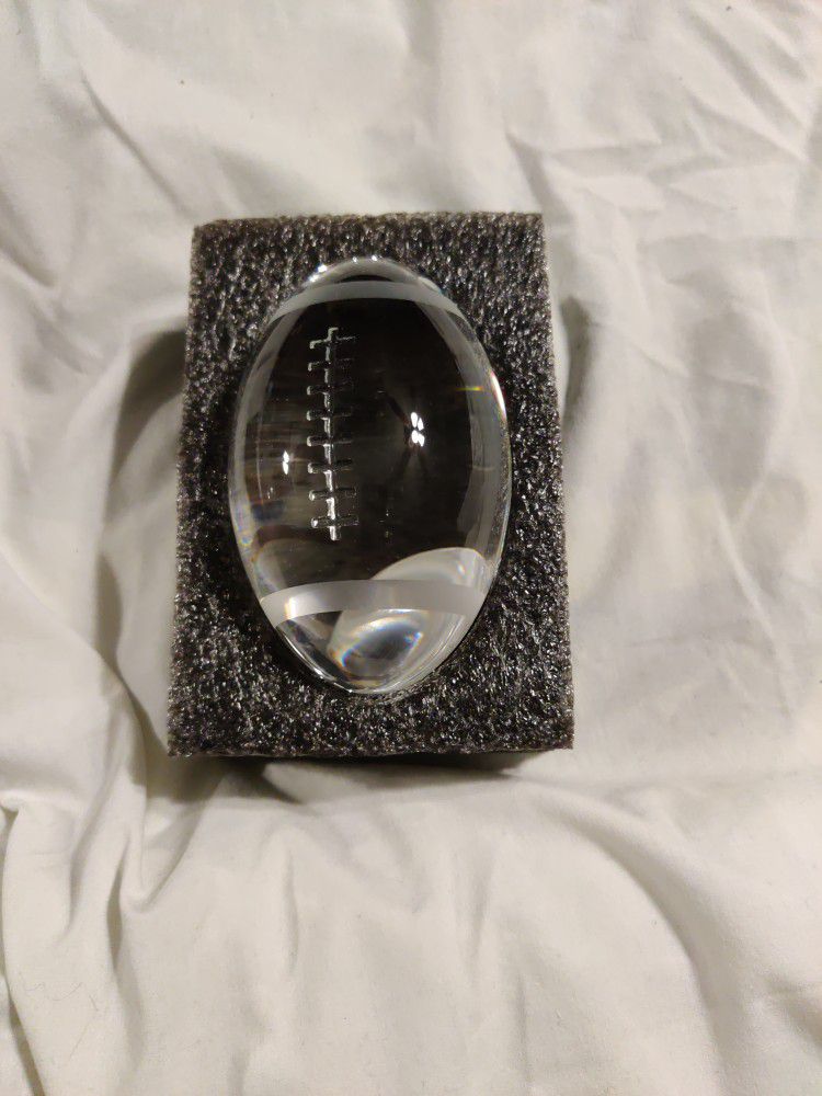 Crystal Football Paperweight