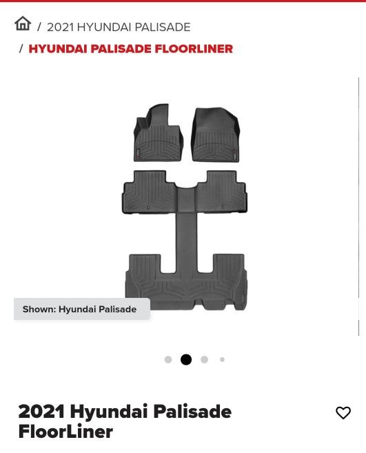 WeatherTech Floor Mats 2021 Palisade