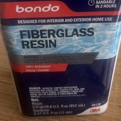 Never opened!  1 qt All Purpose Fiberglass Resin Brand New Never Used “BONDO”