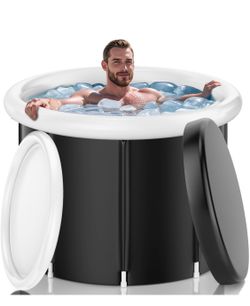 110 Gallon Ice Bathtub for Athletes, Insulated Cold Soak Tub with Lid, Large Portable Collapsible Ice Pod for Home, Gym and Outdoor Recovery, Ice Tub