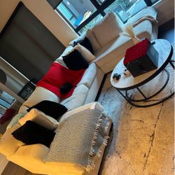 White sectional couch 