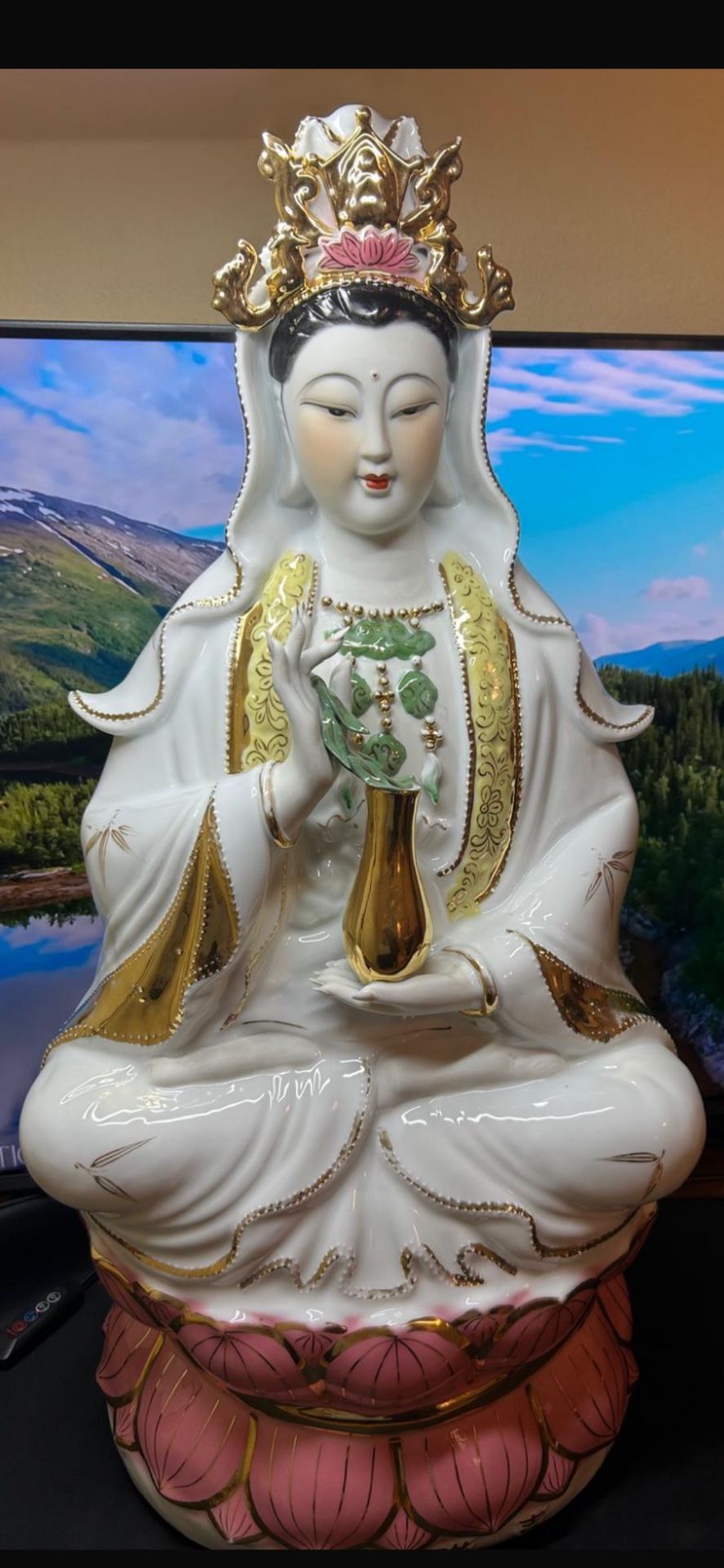 Quan yin 27” Porcelain Statue