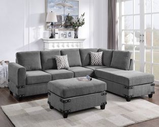 Brand New 3-Piece Sectional Set W/ Ottoman