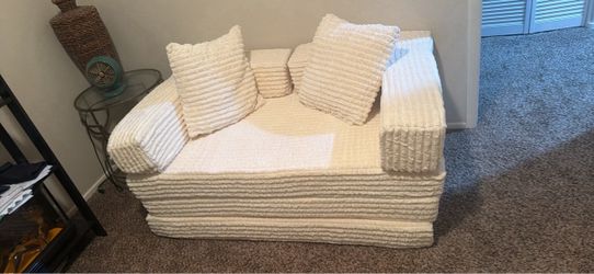 New! Just opened Convertible Sofa Bed, 4-in-1 Boneless Loveseat with Removable Armrests Backrest, Corduroy Futon Couch Bed with Pillow, Foldable Mattr